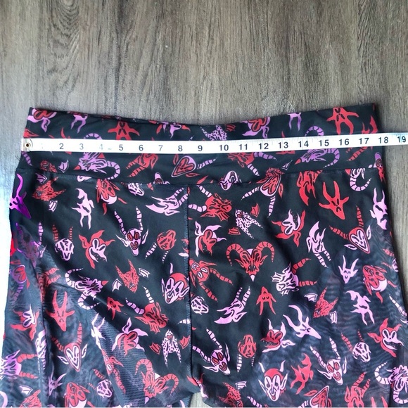 KILLSTAR Devilish Leggings Womens Size XXL Black Red Mesh Pants Witchy Goth Fun - Picture 6 of 12